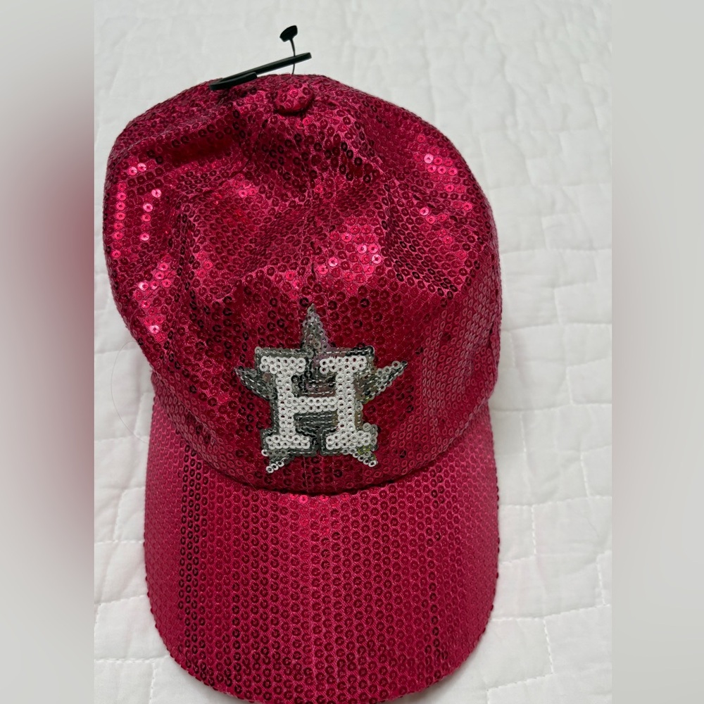 Houston Astros Sequin Hot Pink Baseball Cap -Youth Size New